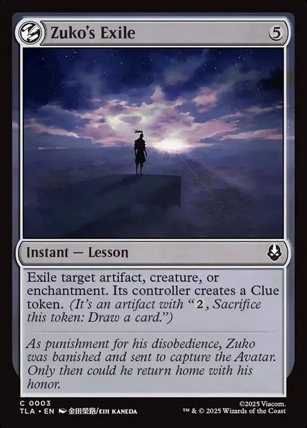 Zuko's Exile, Magic card TLA 3 — Avatar: The Last Airbender set