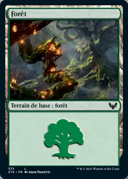 Forêt, carte Magic STX 375 — extension Strixhaven: l'Académie des Mages