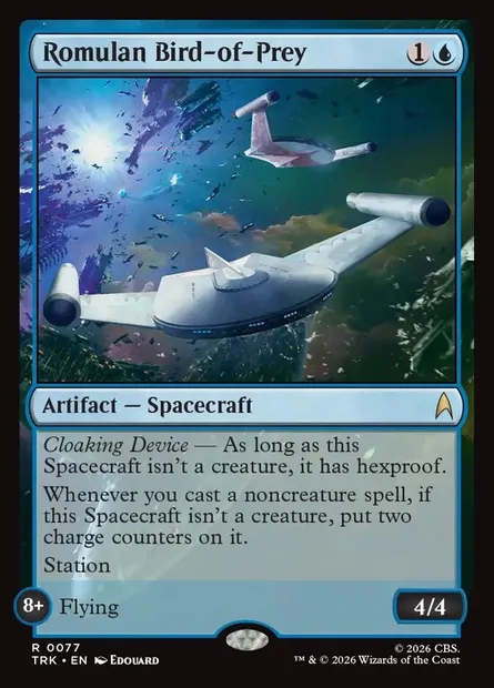 Romulan Bird-of-Prey, carte Magic TRK 77 — extension Star Trek