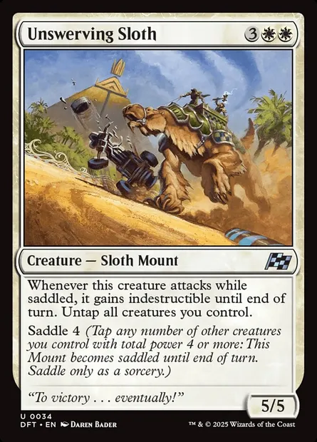 Unswerving Sloth, Magic card DFT 34 — Aetherdrift set