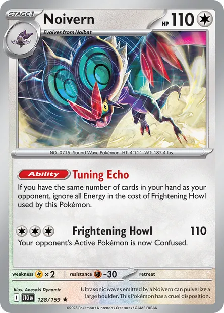 Noivern, Pokémon card JTG 128 — Journey Together set