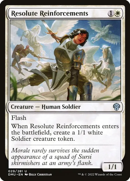 Resolute Reinforcements, Magic card DMU 29 — Dominaria United set