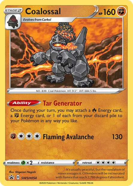 Coalossal, Pokémon card SWSH 054 — SWSH Black Star Promos set