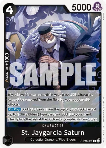 St. Jaygarcia Saturn, One Piece card OP13-083 — CARRYING ON HIS WILL set