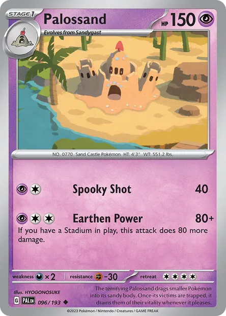 Palossand, Pokémon card PAL 096 — Paldea Evolved set