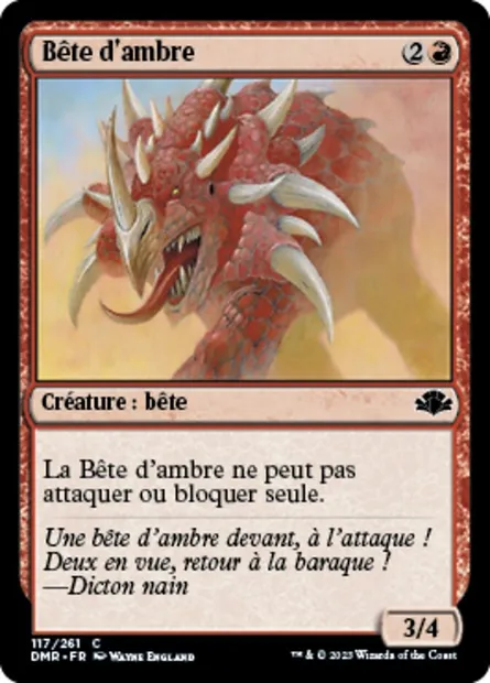 Bête d'ambre, carte Magic DMR 117 — extension Dominaria Remastered