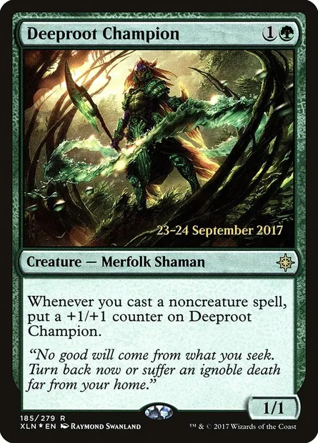 Deeproot Champion, Magic card PXLN 185s — Ixalan Promos set