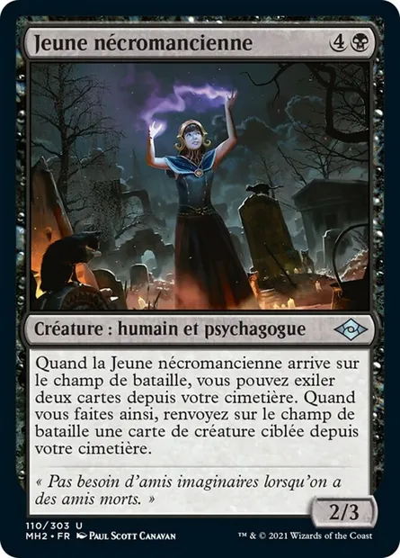 Jeune nécromancienne, carte Magic MH2 110 — extension Horizons du Modern 2