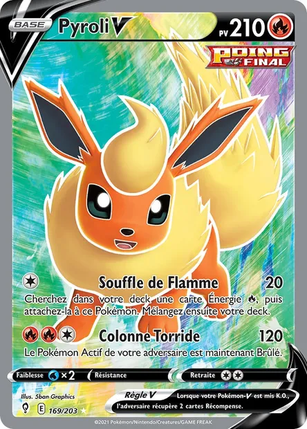 Pyroli V, carte Pokémon EVS 169 — extension Évolution Céleste