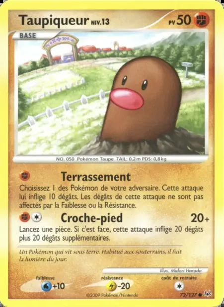 Taupiqueur, carte Pokémon PL 72 — extension Platine