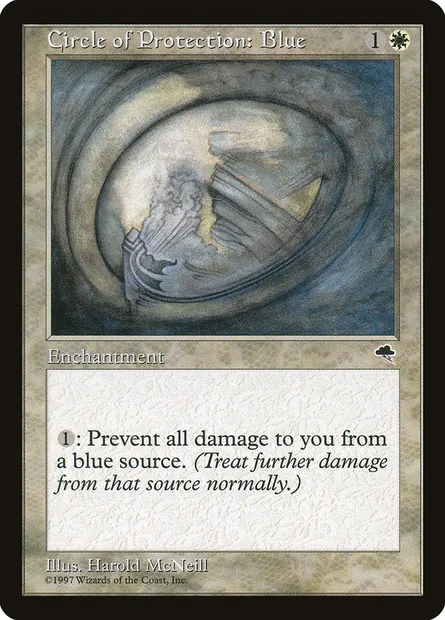Cercle de protection : bleu, carte Magic TMP 9 — extension Tempête