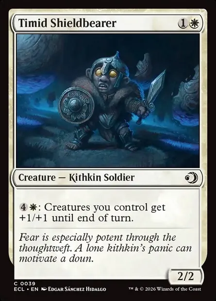 Timid Shieldbearer, Magic card ECL 39 — Lorwyn Eclipsed set