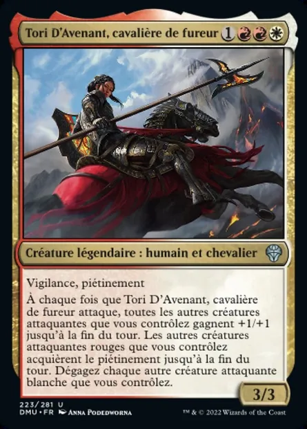 Tori D'Avenant, cavalière de fureur, carte Magic DMU 223 — extension Dominaria Uni