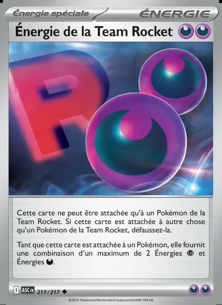 Énergie de la Team Rocket, carte Pokémon ASC 217 — extension Héros Transcendants