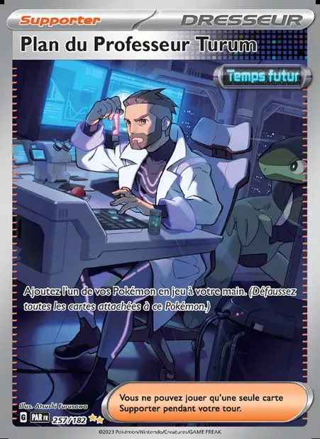 Plan du Professeur Turum, carte Pokémon PAR 257 — extension Faille Paradoxe