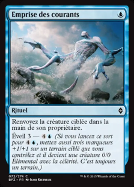Emprise des courants, carte Magic BFZ 72 — extension La bataille de Zendikar