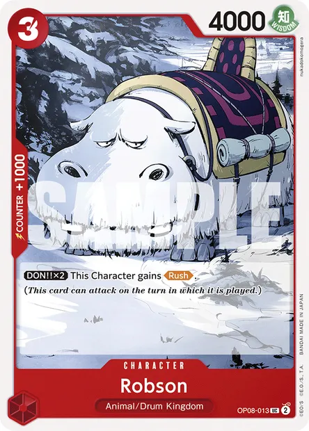 Robson, One Piece card OP08-013 — TWO LEGENDS set