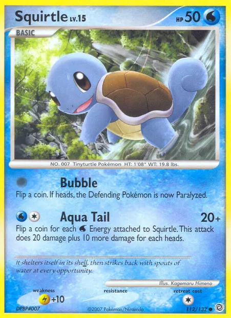 Squirtle, Pokémon card SW 112 — Secret Wonders set