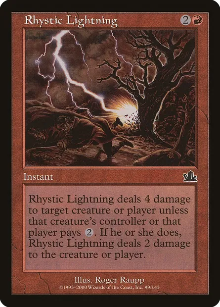 Rhystic Lightning, Magic card PCY 99 — Prophecy set