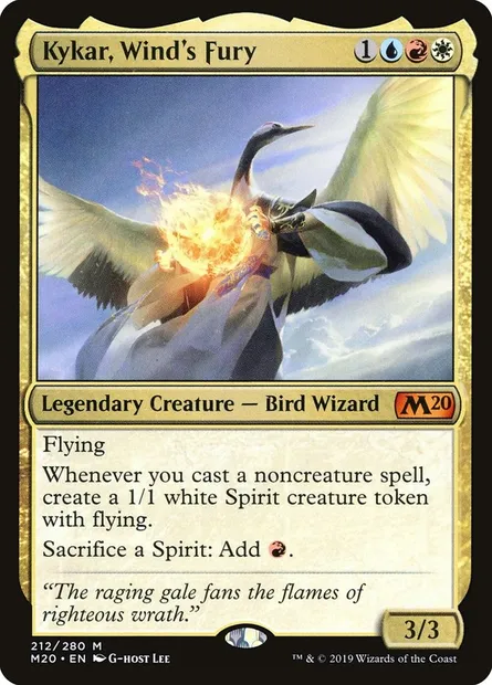 Kykar, Wind's Fury, Magic card M20 212 — Core Set 2020 set