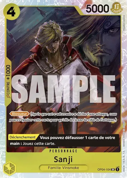 Sanji, carte One Piece OP04-104 — extension KINGDOMS OF INTRIGUE