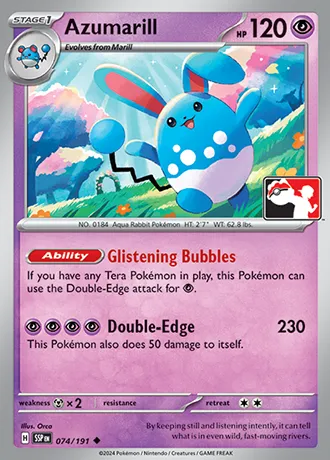 Azumarill, Pokémon card PPS 074-3 — Play! Pokémon Prize Pack Series set