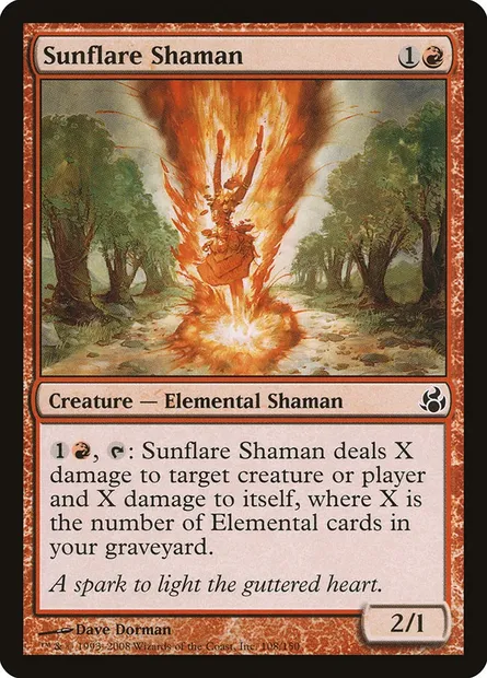 Sunflare Shaman, Magic card MOR 108 — Morningtide set