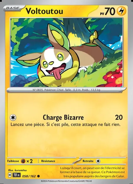 Voltoutou, carte Pokémon TEF 058 — extension Forces Temporelles