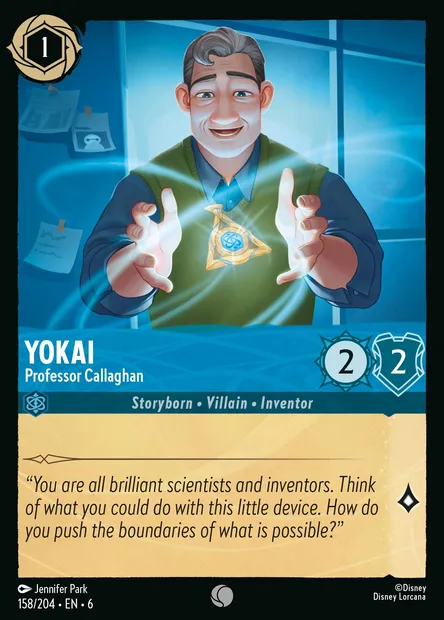 Yokai - Professor Callaghan, Disney Lorcana card CH6-158 — Azurite Sea set