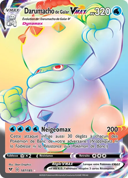 Darumacho de Galar VMAX, carte Pokémon VIV 187 — extension Voltage Éclatant