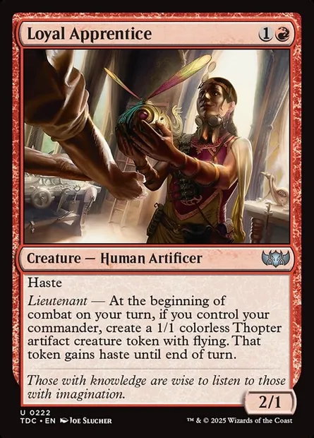Loyal Apprentice, Magic card TDC 222 — Tarkir: Dragonstorm Commander set