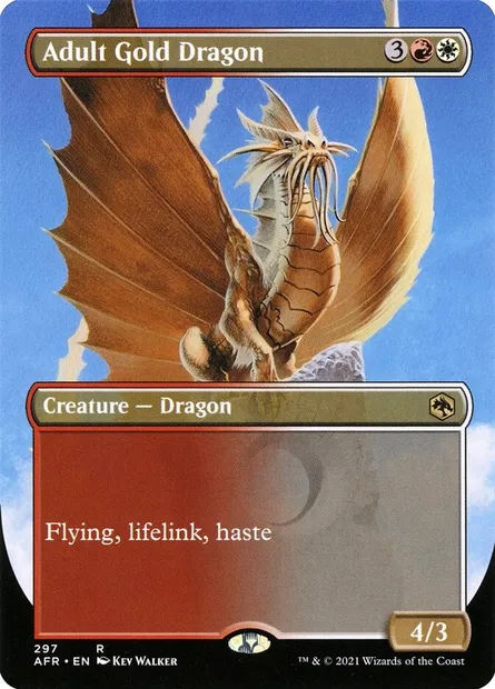 Adult Gold Dragon, Magic card AFR 297 — Adventures in the Forgotten Realms set