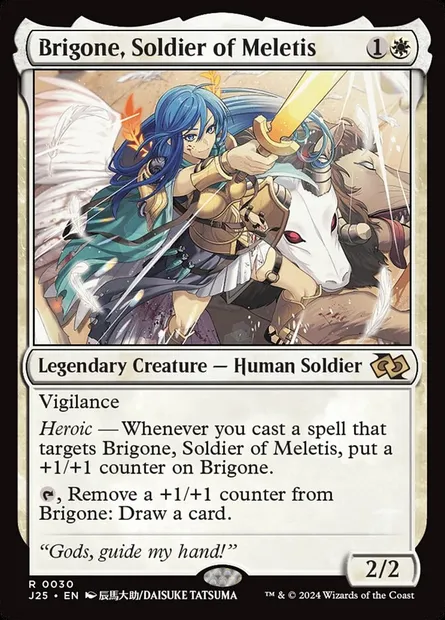 Brigone, Soldier of Meletis, Magic card J25 30 — Foundations Jumpstart set