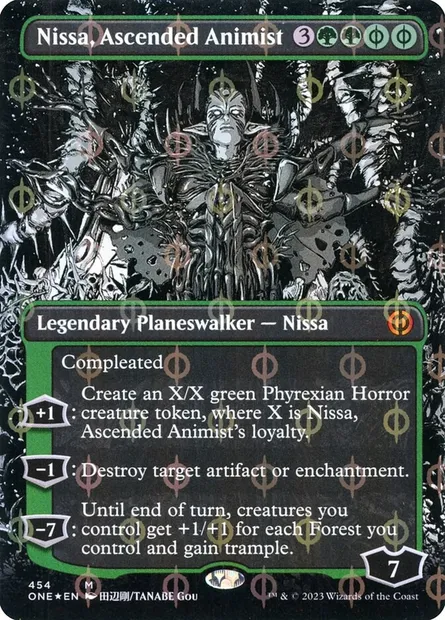 Nissa, Ascended Animist, Magic card ONE 454 — Phyrexia: All Will Be One set