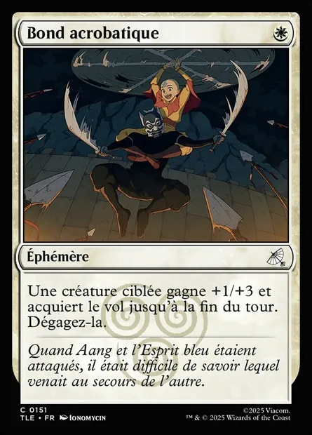 Bond acrobatique, carte Magic TLE 151 — extension Avatar: The Last Airbender Eternal