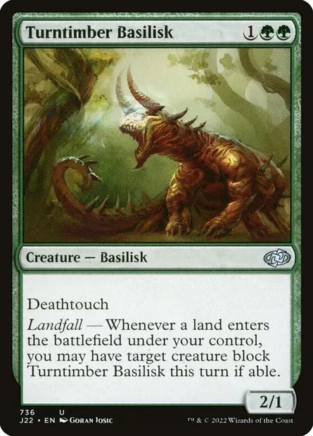 Turntimber Basilisk, Magic card J22 736 — Jumpstart 2022 set