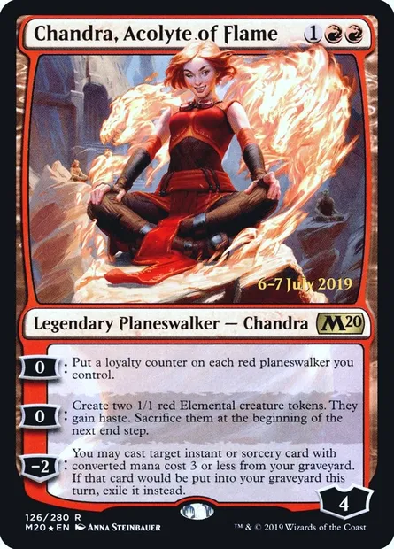 Chandra, acolyte de la flamme, carte Magic PM20 126s — extension Core Set 2020 Promos