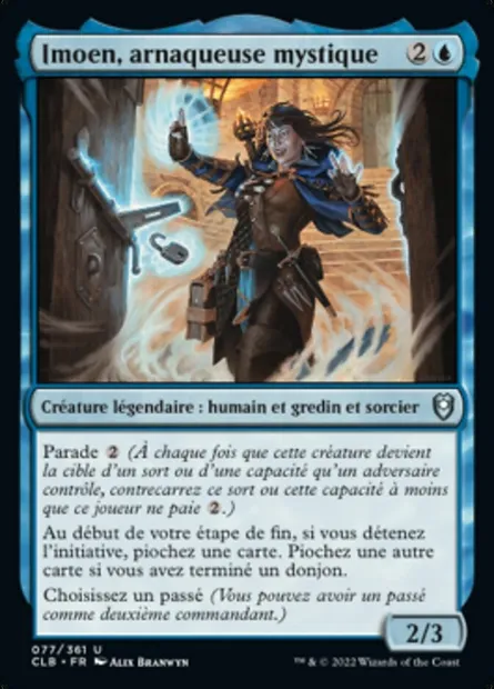 Imoen, arnaqueuse mystique, carte Magic CLB 77 — extension Commander Légendes : la bataille de la Porte de Baldur