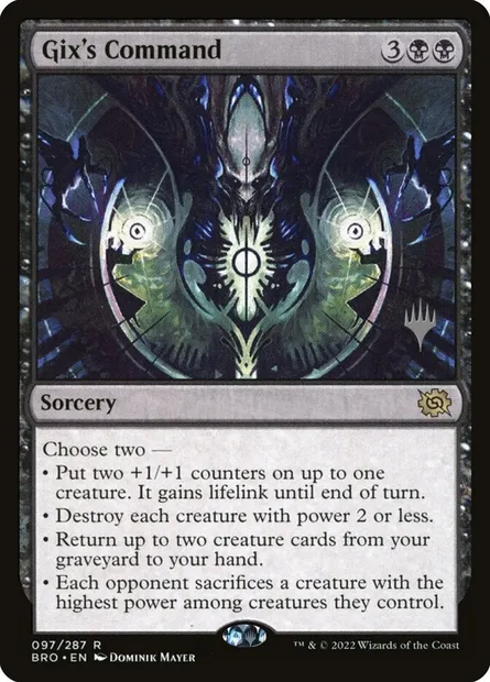 Gix's Command, Magic card PBRO 97p — The Brothers' War Promos set