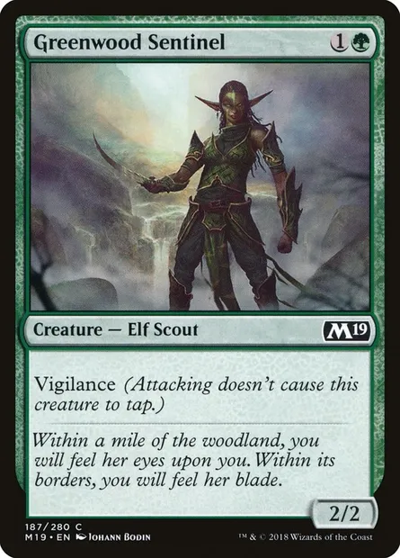 Greenwood Sentinel, Magic card M19 187 — Core Set 2019 set