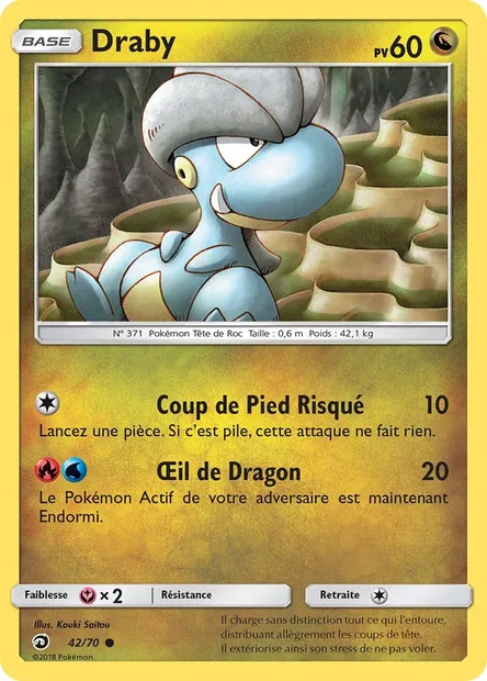 Draby, carte Pokémon DRM 42 — extension Majesté Des Dragons