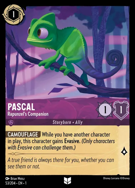 Pascal - Rapunzel's Companion, Disney Lorcana card CH1-053 — The First Chapter set