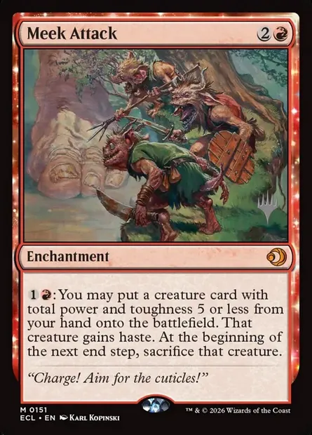 Attaque modeste, carte Magic PECL 151p — extension Lorwyn Eclipsed Promos