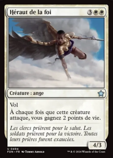 Héraut de la foi, carte Magic FDN 494 — extension Foundations