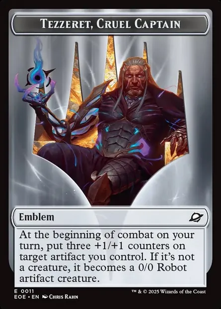Tezzeret, Cruel Captain Emblem, Magic card TEOE 11 — Edge of Eternities Tokens set