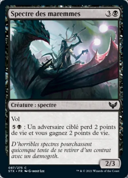 Spectre des maremmes, carte Magic STX 87 — extension Strixhaven: l'Académie des Mages
