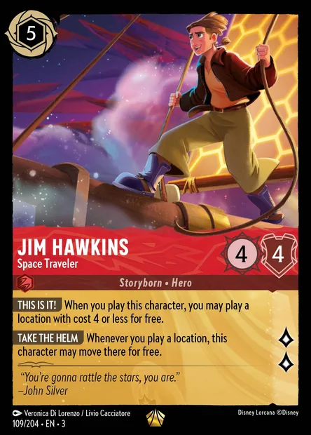 Jim Hawkins - Space Traveler, Disney Lorcana card CH3-109 — Into the Inklands set
