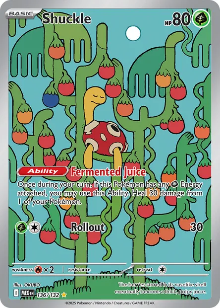 Shuckle, Pokémon card MEG 136 — Mega Evolution set