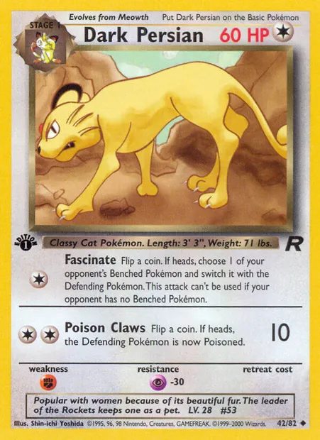 Dark Persian, Pokémon card TR 42 — Team Rocket set