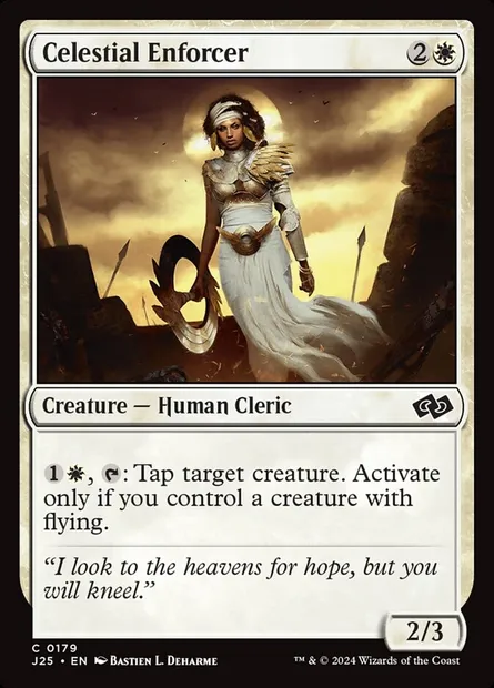 Celestial Enforcer, Magic card J25 179 — Foundations Jumpstart set